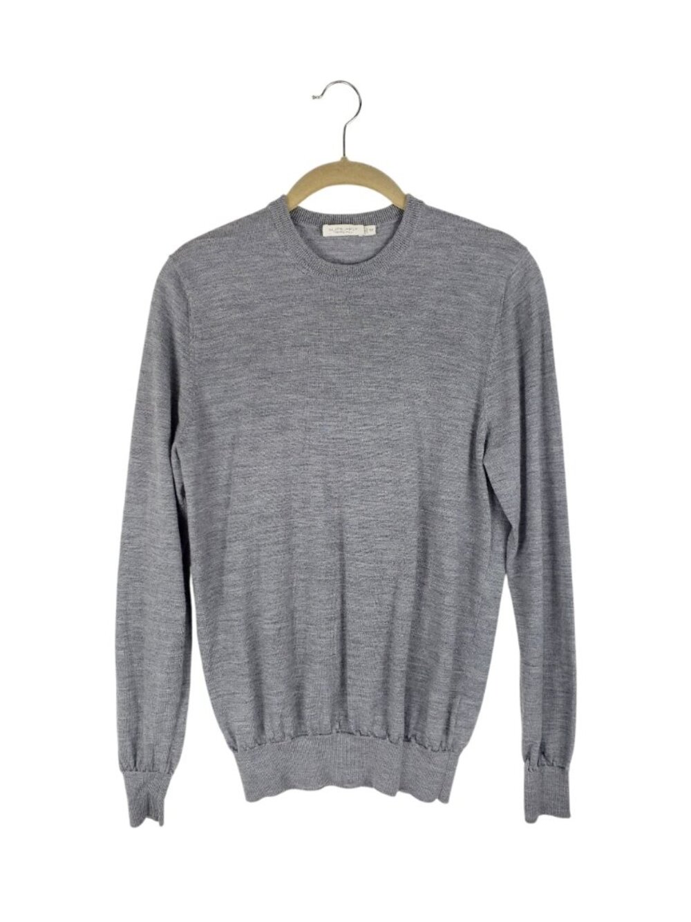 Suitsupply Merino Wool Crew Neck Sweater Gray Minimalist Mens Small